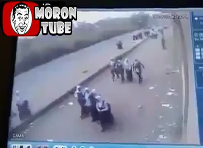 Video :Children are mowed down by a car as they leave school